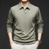 Exportación transfronteriza, Camisa polo para hombre con cuello de gaviota, adecuada para primavera y otoño, casual y versátil, una camiseta de hombre de alta gama