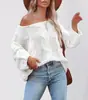 Otoño e Invierno 2026 Transfronterizo Amazon Nuevo Estilo Callejero Europeo y Americano Cuello de Una Sola Línea Suéter Retorcido Holgado Talla Grande para Mujer