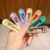 Grampo de Cabelo Colorido Gradiente Sem Costura Estilo Clip-in Franja Lateral Feminina Clip Coreia do Sul Doce Fofo Grampo Bico de Pato Acessórios de Cabelo