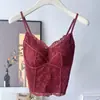 6178 Camisola Sexy Estilo Puro Deseo con Espalda de Encaje y Almohadillas en el Pecho, Capa Base Adelgazante de Alta Calidad