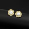 Verano Nuevo Estilo Lujo Accesible Pendientes de Aguja de Plata S925 de Alta Gama para Mujer Pendientes de Hilo Envolvente de Perla Redonda Blanca