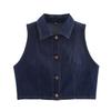 Venta al por mayor transfronteriza Ropa europea y americana Traje de mezclilla sin mangas de verano + Pantalones vaqueros con cinturón B88828/9