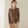 Suéter Cardigan Feminino de Caxemira Outono/Inverno 2026 Blusa Design Versátil Malha de Lã