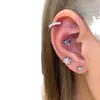 Lindo Brinco de Osso da Orelha Sino Amor Fofo Delicado Brincos de Saturno Feminino Versátil Elegante Parafuso de Osso da Orelha