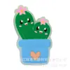 Planta casual de dibujos animados cactus de PVC goma blanda hebilla de plástico para zapatos con agujeros, decoración de zapato con luz LED, hebilla de zapato, accesorio de luz intermitente
