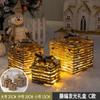 Caixa de presente de veado de ferro forjado de Natal, saco de presente, ornamentos decorativos, alce de ferro forjado, cena de boneco de neve, decoração de carrinho de veado