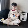 Conjunto de pijama de manga larga de imitación de algodón lindo para primavera y otoño, ropa para el hogar para padres e hijos, para niñas y niños de 15 años