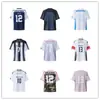 Marca de Nicho Tendencia Corea del Sur Retro Americano Cuello en V Retazos Estampado de Letras Manga Corta Camiseta Malla Digital Camiseta Deportiva