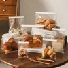 Bolsa para Pan con Borde Enrollado de Alambre de Hierro, Bolsa de Sellado Octagonal de Alta Transparencia para Snacks, Galletas, Tostadas, Bolsa de Embalaje de Alimentos de Plástico para Frutos Secos