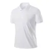 Camisa Polo Casual Esportiva de Secagem Rápida, Toque Gelado Respirável, Alta Elasticidade, Moderna, Simples, Estilo Business, Cor Sólida, Alta Qualidade, Manga Curta