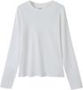 Camiseta de Manga Larga con Cuello Redondo para Mujer de Algodón y Spandex de 230g, Top Casual con Logo Estampado, Venta al por Mayor, Personalización Transfronteriza