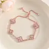 Nuevo Pulsera de Aleación con Diseño Hueco Brillante, Joyería de Trébol de Cuatro Hojas de la Suerte Deslizante para Mujer, Accesorio de Mano de Lujo Ligero de Nicho