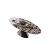 Mesa de Jantar de Pedra de Luxo Disco Voador Minimalista Italiano Oval High-End Casa Mármore Platina Diamante Luxo Leve High-End Mesa de Jantar