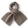Cachecol quente 100% cashmere puro, novo design em tricô torcido, cachecol quente de outono e inverno para mulheres