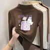 Top cálido de manga larga para niñas, con forro polar cepillado, colección otoño/invierno 2026, capa base versátil para niños mayores, camiseta elegante