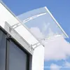 Toldo de Panel de Resistencia de 2.7 mm Soporte Metálico Exterior Toldo para Alféizar de Ventana Toldo para Puerta Transparente 120X90Cm