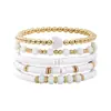 Conjunto de Pulseiras de Argila Macia em Formato de Coração Estilo Escuro, Pulseira Elástica com Contas em Camadas Estilo Boêmio para Viagem e Sessões de Fotos