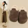 Zapatos Birkenstock Peludos para Mujer Invierno 2026 Temperamento Moderno Nuevo Estilo Suela Gruesa Slip-on Cálidos de Piel Zapatos de Algodón Tipo Frijol