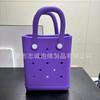 Bolsa de Gelatina Eva Nueva de Venta Caliente DIY Cesta con Agujeros Bolso Mini Lindo Bolso de Mano para Mujer Bolsa de Playa