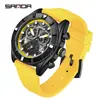 Reloj de Cuarzo para Hombre de Moda Popular Transmisión en Vivo Marca Sanda Casual y Versátil Tres Ojos Seis Agujas Luminoso Resistente al Agua Reloj para Hombre