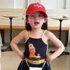 Conjunto de Duas Peças Infantil Feminino Verão 2026 Estilo Coreano Novo Tendência e Super Fofo com Regata Color Block e Calça Floral