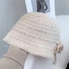 Chapéu de Pescador Estilo Japonês Leve Oxigênio Estilo Férias para Mulheres, Chapéu de Sol de Malha com Proteção Solar de Verão, Laço Cauda de Andorinha, Chapéu de Sol Tendência