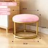 Entrega el Mismo Día de Taburete de Tocador de Lujo Ligero, Silla de Maquillaje para el Hogar, Taburete Redondo de Moda, Taburete para Tocador de Dormitorio, Taburete de Maquillaje de Madera Maciza