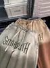 Venta Directa de Fábrica Shorts de Mezclilla Lavada Degradada para Hombre, Shorts de Pierna Ancha hasta la Rodilla de Verano, Nuevo Estilo 2026, Shorts Sueltos Retro