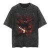 Camiseta holgada de manga corta con estampado batik, estilo japonés, clásico, sencillo, de gran tamaño, estilo urbano, vintage, con dibujos animados