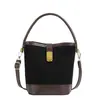 Bolso de mano de moda 2024 Invierno nuevo bolso tipo cubo retro bolso de hombro simple bolso cruzado simple de moda para mujer