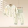 Conjunto de Roupas de Outono para Bebê com Calça Comprida, Proteção para a Barriga de Cintura Alta, Roupas Íntimas 100% Algodão para Crianças, Camada Base para Bebê, Roupas para Casa, Pijamas de Primavera e Outono