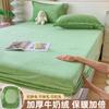 Colcha de cama de veludo de leite de inverno colcha de cama individual colcha de cama de veludo coral colcha de cama de três peças capa protetora de colchão espessada lençol de cama com forro de fleece