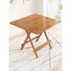 Mesa Plegable de Bambú Mesa de Comedor para Apartamentos Pequeños Mesa de Cocina Portátil para Exteriores Mesa Cuadrada Simple Puesto Cuadrado para Balcón