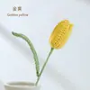Decoración de flor de tulipán tejida a mano vertical terminada, flor artificial tejida a crochet para el Día del Maestro