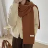 Bufanda Nueva de Invierno para Mujer Color Sólido Suave Cera Versátil Moda Coreana Pareja Estudiante Básica Tejida Cálida