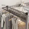 Estante Retráctil para Ropa de Cama de Dormitorio Barra Secadora para Litera Superior de Dormitorio Artefacto para Colgar Ropa al Final de la Cama Estante de Almacenamiento de Mesita de Noche