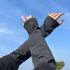 Mangas de Hielo para Hombre Mangas con Protección Solar para Mujer Verano Protección UV Sueltas Finas Mangas de Seda de Hielo Traje de Máscara para Conducir Montar
