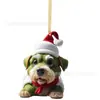 2023 transfronterizo nuevo colgante de Grinch navideño monstruo de pelaje verde decoración de árbol de Navidad colgante plano acrílico
