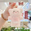 Popular de Internet Lindo Lindo Babero Colgante de Oso Peluche Muñeca Dibujo Animado Colgante de Bolsa Llavero Muñeca Muñeca