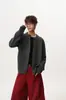 Cárdigan suéter de botones estilo perezoso con bloques de color, unisex, diseño retro moderno, perfecto para el invierno, prenda exterior holgada para parejas
