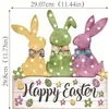 2025 Conejo Huevo de Pascua Letrero de Puerta de Madera Decoración Pascua Primavera Letrero de Puerta Imagen Floral Amazon