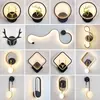 Luminária de parede LED para cabeceira de quarto, simples, moderna, elegante, redonda, única, artística, adequada para sala de estar, corredor e hall, luminária Zhongshan