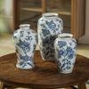 Vaso de Cerámica con Hortensias de Porcelana Azul y Blanca Estilo Oriental Azul y Blanco Nuevo Estilo Chino Adornos para Porche Adornos de Cerámica para Sala de Estar