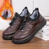 Invierno Nuevo Poliuretano con forro polar Botas Gruesas de Algodón Moda Viva Zapatos de Algodón para Hombre Botas de Nieve Cálidas Zapatos de Papá
