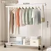 Perchero de pie para uso doméstico en el dormitorio, Perchero móvil de color crema, Colgador de ropa simple para dormitorio, Tendedero de pie para balcón, Tipo de pie