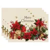 Amazon Manteles Navideños Muñeco de Nieve Árbol de Navidad Manteles Decoración de Mesa de Comedor Occidental Manteles Aislantes Fiesta Navideña