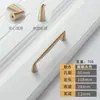 Lujo Nórdico Ligero Mango de Cobre Puro Moderno Minimalista Manija de Puerta de Armario Manija de Cajón Completamente de Cobre Dorado de un Solo Agujero