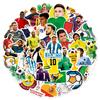 50 pegatinas de papelería deportiva con grafiti de estrellas de la Copa del Mundo de fútbol, pegatinas impermeables para patinetas y tazas de agua, venta al por mayor