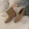 Botas de tornozelo femininas estilo coreano, bico fino, com aumento de altura, conversíveis, coleção de outono 2026, botas de moda slip-on versáteis e estilosas