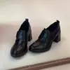 Versão em Pele de Ovelha~Sapatos Loafer Retro de Couro Genuíno com Bico Redondo Estilo Britânico, Versáteis para o Trabalho, Salto Grosso Versátil Sapatos Pequenos de Couro para Mulheres